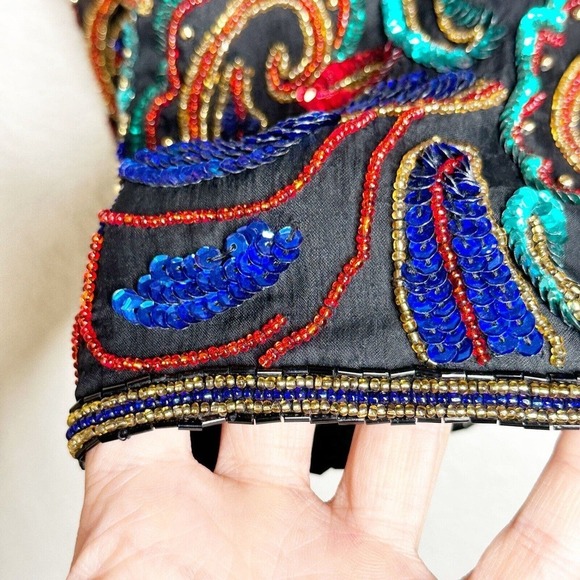 SCALA Women’s Vintage Evening Jacket Sequins & Beads Size Small - Picture 5 of 7